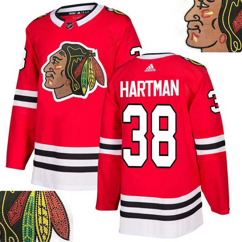 Blackhawks #38 Hartman Red With Special Glittery Logo Adidas Jersey,We sell and wholesale Blackhawks #38 Hartman Red With Special Glittery Logo Adidas Jersey on line form chian!